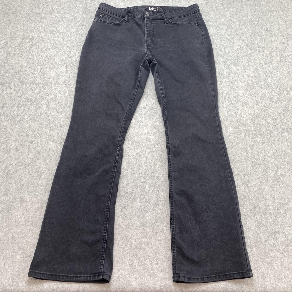 Lee Womens 36x30 Jeans (35x29) Gray Charcoal Mid Rise Bootcut Regular Fit